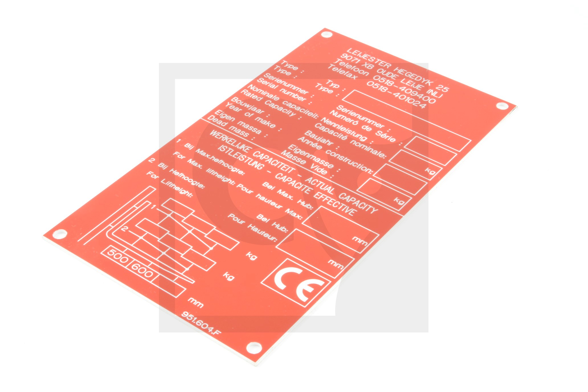 CAPACITY PLATE
